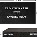 ONREVA Tool Box Foam 22x18x2 inch 3Pack, Foam Inserts for Cases, Polyethylene Storage Sheets for Toolbox Hard Case, Tool Shadow Insert, Kaizen Organizer Sheet, Black