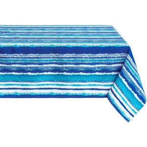 YiHomer Indoor Outdoor Tabletop for Spring Summer Decorations, Picnics and Dinner Parties - Stain and Water Resistant, Crayon Art (Ocean), Tablecloth, 60 x 120 Rectangle