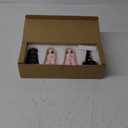 DAZONGE Halloween Decor Indoor, Set of 3 Ceramic Ghosts with Witch Hats, Cute Spooky Ghost Figurines for Mantel, Shelf & Tabletop Decor, Halloween Decorations