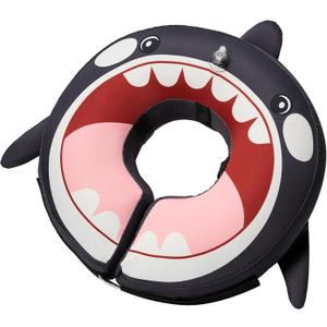 BENCMATE Inflatable Dog Cone Collar Alternative, Soft Dog Cone for Small Medium Large Dogs and Cats, Neck Recovery ECollar Donut Collar After Surgery (Medium+, Orca) (Gray, M)