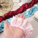 uxcell 11 Yards 3D Pleated Chiffon Lace Trim 2" Satin Ruffle Ribbon Pleated Sewing Fabric Trim for Headwear Dress Bag Wedding Dress Home Decoration, Pink