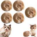Rabbit Fur Ball Cat Toy, Soft Fluffy Rabbit Fur Cat Toys, Furry Catnip Rabbits Furs Balls with Washable & Fun to Chase, for Kicks & Games, for Indoor Exercise Ball & Bonding Cat (5PCS)