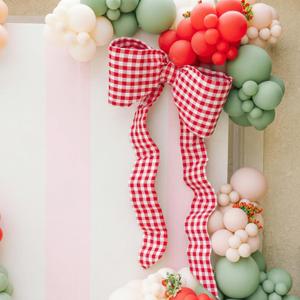 She's Ready to Pop Baby Shower Decorations 80"x 37" Giant Bow Red and White Gingham Party Decor She's About to Pop Decor Birthday That's Amore Bridal Shower Bachelorette Party Supplies