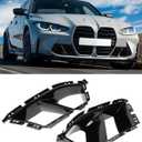 Front Bumper Air Duct Grille Cover for BMW G80 G82 M3 M4 2021-2025, Fog Light Lamp Hood Intake Frame Cover Grille Replacement Decoration Accessories-Glossy Black