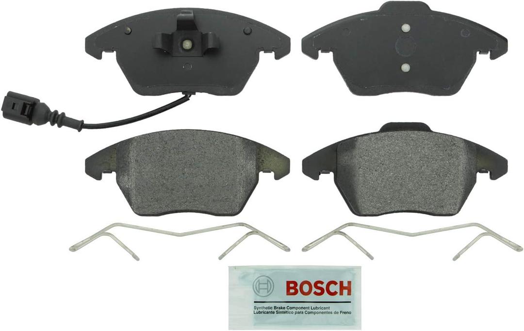 BOSCH BE1107H Blue Semi-Metallic Disc Brake Pad Set With Hardware - Compatible With Select Audi A3, TT; Volkswagen Beetle, CC, Eos, Golf, GTI, Jetta, Passat, Passat CC, Rabbit + More; FRONT