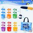 Montessori Toys for 1 Year Old - 20PCS Cloth Toddler Fishing Game with Stacking Cups,Baby Color Sorting Toy 12-18 Months One Year Old Birthday Gift,Best Easter Gifts for 1-3 Year Olds (Blue)
