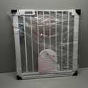 29.5"-40.5" Wide Baby Gate with Adjustable Cat Door for Stairs & Doorways - No Drilling, Easy Install 30.5" Tall, Auto-Close Metal Gate, Pressure Mounted - Indoor Safety Gate for Kids and Pets, Black