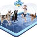 120"x 87" Splash Pad for Dogs, Non-Slip, Rantangle Splash Pad for Kids Ages 4-8,Extar Large Splash Pads for Toddlers 1-3, Dog Sprinkler Shallow Pool, Outdoor Water Toys for Backyard, Teal