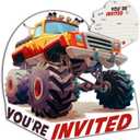 Truck Birthday Party Invitation for Boys, 30 Cards With 30 Envelopes.