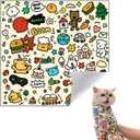 Cat Wrap for Cutting Nails,Cat Grooming Wrap,Cat Restraint for Nail Clipping, Cat Restraints for Grooming Anti-Scratch/Escape Self-Adherent Cat Swaddle Wrap Calming & Holding Cat(M (Within 9.9lbs))