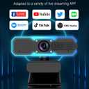 NBPOWER 1080P 60FPS Streaming Camera Webcam with Microphone and Fill RGB Light,Autofocus,Work with Laptop/Desktop Computer/Windows/Mac OS/PC Computer for Camera