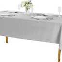 3 Pack Rectangle White Table Cloth Bulk Washable Polyester Table Cover for Wedding Dining Table Buffet Parties Banquet Decoration（60x102Inch Grey)