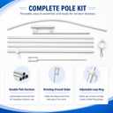 15FT Feather Flag Pole Kit, 3 Pack Aluminum with Ground Stakes