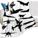 Jet Fighter Airplane Soft Throw Blanket All Season Microplush Thick Warm Blankets Tufted Fuzzy Flannel Throws Blanket for Bed Sofa Couch 60"x50"