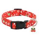 Bubblepup Christmas Dog Collar, Soft Cotton pet Collars Red Dog Collars for Small Dogs
