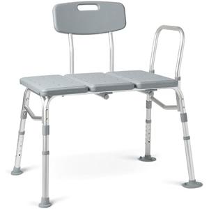 Medline Transfer Bench for Bathtubs and Showers, Adjustable Shower Bench and Bath Seat For Seniors and adults, Slip-resistant Feet, Heavy-Duty 400 lb. Weight Capacity, Tool-Free Assembly