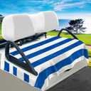 YOKYHOM Golf Cart Seat Covers, Classic Style Golf Cart Seat Towel Blanket Keeps Seat Comfortable and Clean, 100% Microfiber, Suits Yamaha, EZGO, Club Car and More 2-Seat Golf Carts, 51''x 31'' (Blue Light)
