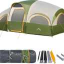 GoHimal 8 Person Tent for Camping, Waterproof Windproof Family Tent with Rainfly, Divided Curtain Design for Privacy Space, Portable with Carry Bag