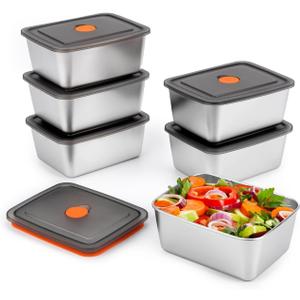 6 PCS(20oz) Stainless Steel Food Storage Containers With Lids | Snack Containers for Kids, Freezer Safe, Microwave Safe | 316 Metal Containers For Meal Prep, Leftovers, Freezer 6 PCS(20oz) Stainless Steel Food Storage Containers With Lids | Snack Containers for Kids, Freezer Safe, Microwave Safe | 316 Metal Containers For Meal Prep, Leftovers, Freezer