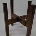 Adjustable Indoor Plant Stand, Bamboo Mid Century Modern, Stable Holder, Fits 6-12 inch Pots (Square Horn Walnut)