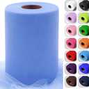 Placid Blue Tulle Fabric Rolls 6 Inch by 100 Yards (300 feet) Tulle Ribbon for Tutu Skirt Gift Wrapping Wedding Baby Shower Thanksgiving Party Decorations DIY Crafts