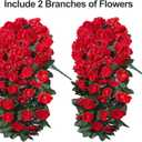 Artificial Geraniums Flowers Faux Plants for Outdoors Outside Spring Decor, 2 PCS UV Resistant Fake Silk Hanging Flowers Long Trailing Vines Look Real for Outdoor Planters Patio Porch Garden, Fuchsia