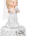 Holy Communion Girl Figurine with Music Box, 7.28 Inch Praying Girl Keepsake Figurines for Baptism Gifts Religious Gifts Christian Gifts First Communion Confirmation Gifts Easter Gifts