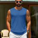 Cotrasen Mens Casual Tank Tops Ribbed Knit Sleeveless Shirt Lightweight Tee Summer Muscle T-Shirts M