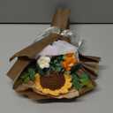 Crochet Flowers Bouquet, Handmade Knitted Bouquet, Crochet Flower Kit Knitted Fake Sunflower Daisy, Gift for Mother Wife on Birthday Anniversary (01English Paper)