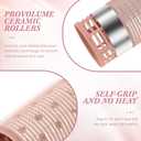 Therwen 18 Pcs Aluminum Thermal Hair Rollers for Women 3 Sizes Self-grip Curlers Rollers Set for Long, Short and Bangs Hair Styling Tools Creating Volumizing Curls, Terracotta Color