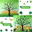 Moukeren Felt St. Patrick's Day Craft Kit Wall Shamrock DIY Felt Bulletin Board Set Shamrock Clover Tree Board with 96 Pcs Detachable Cauldron Gold Coins Ornaments Activity