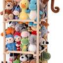 JOLLITO Stuffed Animal Storage Organizers,Large Capacity Wooden Cute Plushies Toy Zoo Holder and Storage for Toddler Rooms, Playrooms & Bedrooms, 54 Inch