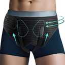 Hernia Belt for Men Inguinal, Groin Support Brace with 4 Removable Silicone Compression Pads, Bilateral Hernia Truss for Pre/Post Surgery Pain Relief, Adjustable Waist Guard with Breathable Fabric & Skin-Friendly Lining, Easy to Wear, L