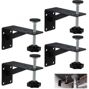 4 PCS Black Undermount Sink Brackets, Adjustable Undermount Sink Support Under Mount Sinks Repair Kit for Narrow Cabinet Heavy-Duty Stainless Steel Mounting Bracket