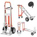VEVOR 4 in 1 Hand Truck, 1000 lbs Load Capacity for 4-Wheel Mode, Convertible Hand Truck Dolly with Non-Slip Handle & Wheels, Aluminum Alloy Portable Trolley Dolly for Moving Home, Office, Warehouse