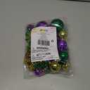 JOYIN 10 Pcs Mardi Gras Bead Necklace Set, 1 Jumbo Ball Bead Necklaces, 3 Medium & 6 Small Beaded Necklaces, Gold Green Purple Plastic Necklaces for Mardi Gras Costume Outfit Dress up Accessories