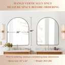 ANDY STAR 30x40 Inch Gold Bathroom Mirror, Arch Top Design Stainless Steel Mteal Frame, Brass Arch Mirrors for Wall Ideal for Bathroom, Entry, Living Room