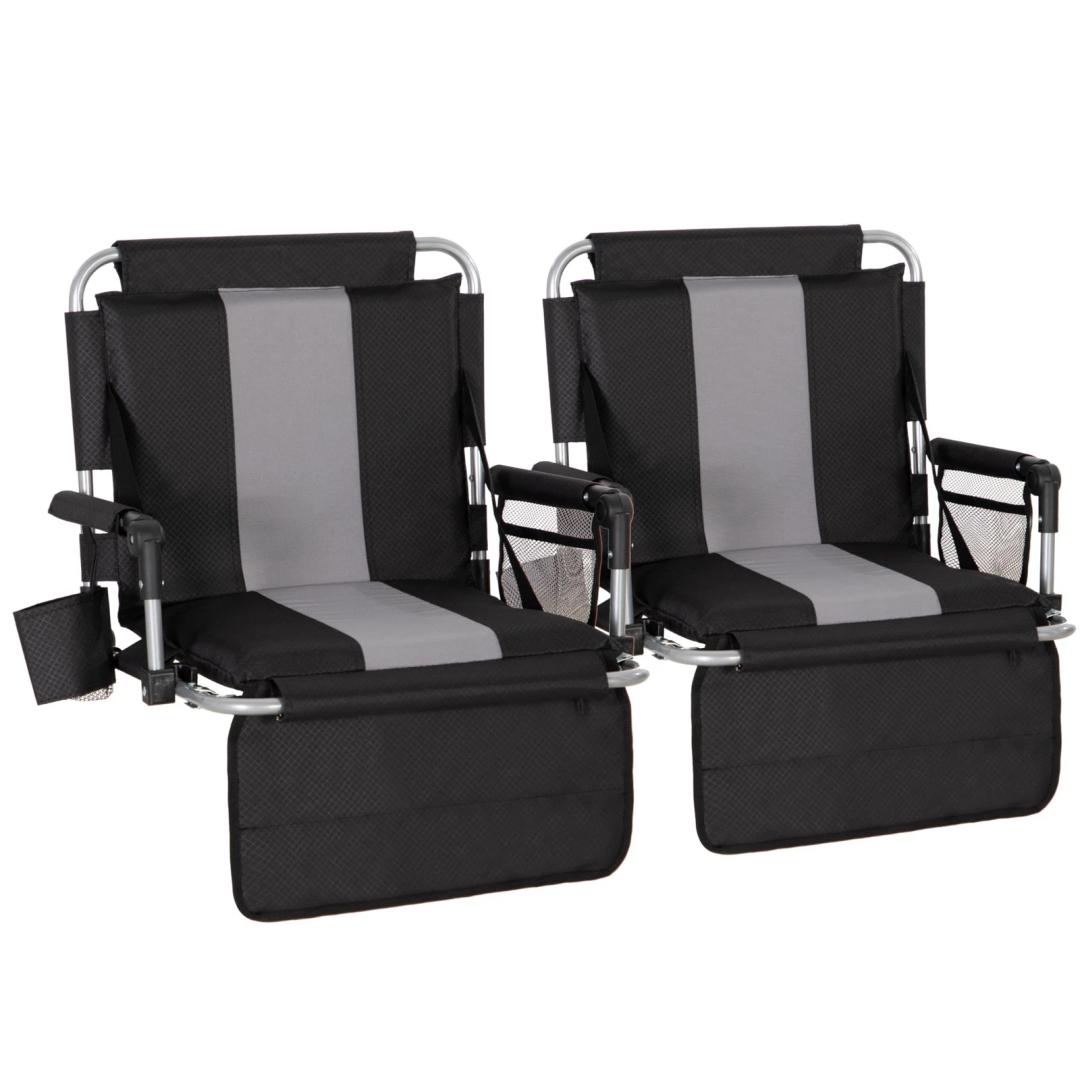 Foldable Stadium Seat Portable Folding Stadium Chairs Padded Bleacher Seat Cushion Bleacher Chair with Armrest and Cup Holder