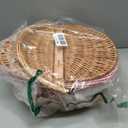 Wicker Picnic Basket with Removable Liner Empty Picnic Baskets with Lid for 2, Picnic Hamper with Foldable Handles for Picnic 2,Checkered