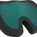 Amazon Basics Comfortable Seat Cushion & Lumbar Support for Office Chairs, Gel Enhanced Memory Foam, Non-Slip, Cooling, Portable, Pack of 2, Rectangular, Black