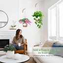 10 Inch Hanging Planters for Indoor Plants, 2 Pack Self Watering Hanging Baskets Flower Pots with Drainage Hole, Visual Reservoir & 2 Kinds of Plant Hanger for Outdoor Garden Home Decor (White)