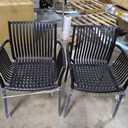 Jamesdar Weave Stackable Indoor/Outdoor Chair Set of 2 Black, 23.23"W x 22.24"D x 32.28"H, 17.8" seat height