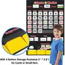 Calendar and Weather Pocket Chart, Classroom Organized Chart, 149 Pieces (Black)