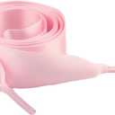 2 Pairs Satin Ribbon Shoe Lace 2CM Wide Flat Shoelaces Sneakers Casual Shoes Fashion Personalized Unisex (Pink)