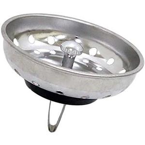 Kitchen Sink Basket Strainer Replacement for US Standard Drains (3-1/2 Inch), Premium 304 Stainless Steel Body W/with Brass Post (Spring Clip) 1 Pack