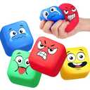 Stress Balls Fidget Toys for Kids: 3 Pack Squeeze Stress Cube for Anxiety Relief - Slow Rising Squishy Ball Sensory Fidget Toys for Kids Adults Autism, Classroom Prize Toys