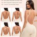 Slimers Backless Shapewear Tummy Control: Low Back Plunge Shapewear Bodysuit - Slimming Built-In Bra Full Body shaper Woman (Beige, L)