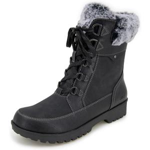 JBU Women's Antonio Fashion Lace Up Comfort Casual Waterproof Mid Calf Boot (12, Black)