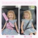 Car Seat Belt Holder & Shoulder Protection Set, Universal Anti-Neck Seat Belt Cover Pad, Cute Soft Seat Belt Cushion for Boys & Girls, Belly Protector for Comfortable Travel (Blue)