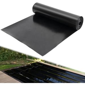 1PCS 50 ft x 20 inches Black Under Deck Drainage System Trough Deck, Fit for 16“ Joist Spacing HDPE Water Drainage Trough System Deck Waterproofing Drain Membrane Rain Shield for Patio (50ft x 20")